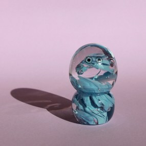 Studio Arhoj Sklenená figúrka Crystal Blob Big Head Swirl