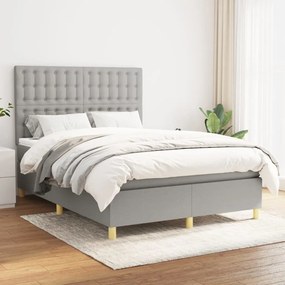 Boxspring posteľ s matracom bledosivý 140x190 cm látka 3142649