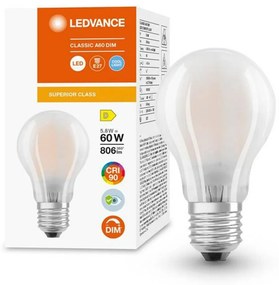 LED žiarovka E27 A60 5,8W = 60W 806lm 4000K Neutrálna 300° CRI90 Vlákno Mlieko Stmievateľné LEDVANCE Superior