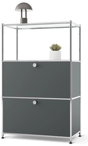 Kovová komoda »CN3« s 2 výklopnými priehradkami, sivá