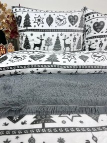 INTERMEDIC SK Posteľná obliečka Mikroplyš Merry Christmas - sivá - 140x200/70x90 cm