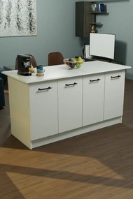 Kuchynský ostrovček VERRI, biela matná