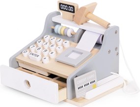 Drevená pokladňa pre deti skener bankoviek mincí karta ECOTOYS