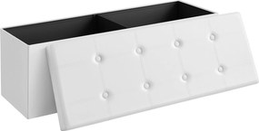 Dekorstudio Úložná taburetka LSF702V1 110x38x38 cm z ekokože – biela