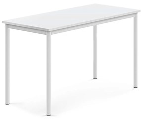 Stôl SONITUS, 1200x600x720 mm, HPL - biela, biela