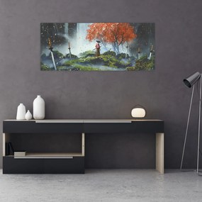 Obraz - Ilustrácie záhrady mečov (120x50 cm)