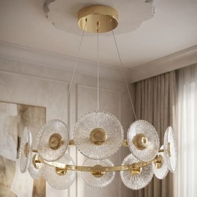 Toolight Toolight, LED závesné svietidlo, 60cm, 36W, 4000K, 1000lm, SWE071-CP, zlatá lesklá, OSW-30200