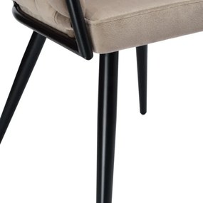 Jedálenská stolička ASTON zamatová, béžová / hnedá