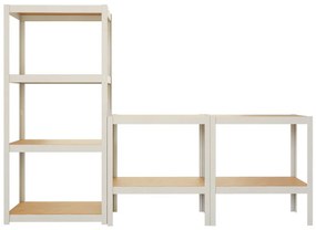 Kovový policový regál biely sada 3 modulov AR Style D-Carbon