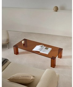 Hnedý sklenený konferenčný stolík 60x140 cm Adularia – Kave Home