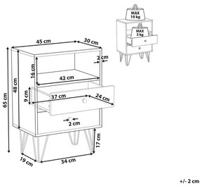 Nočný stolík ARVIE (MDF) (tmavé drevo) (2 zásuvky). Vlastná spoľahlivá doprava až k Vám domov. 1019359