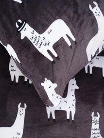 Obliečka na vankúš mikroplyš 70 × 90 cm – Lama sivé