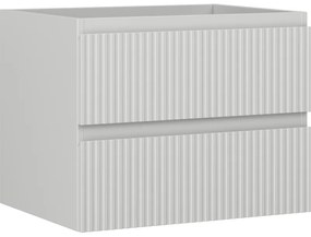 Mexen Rivel, kúpeľňová skrinka 60 cm, 2 zásuvky, drážkovaná, matná sivá, 91A20-06047-2-BFF62