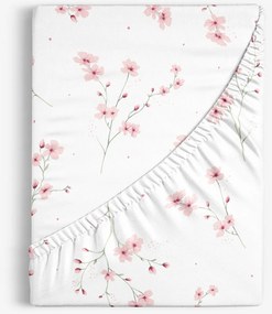 Goldea bavlnená napínacia plachta - kvitnúce sakury 180 x 200 cm