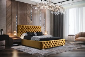 MANŽELSKÁ ČALÚNENÁ POSTEĽ BARON 160x200 S ROŠTOM CHESTERFIELD