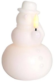 SIRIUS LED vosková svíčka sněhulák, bílý, 12,6 cm