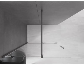 Mexen Velar, posuvné dvere do otvoru typ Walk-In 160 cm, 8mm číre sklo, grafitová matná, 871-160-000-03-66