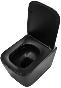 Rea Julio, závesná WC misa Rimless 510x345x315 mm, čierna matná, REA-C6550