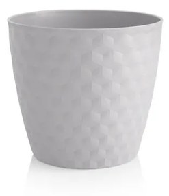 Ruby matt recyklovaný kvetináč 19 cm, ľadovo biela, 19 cm