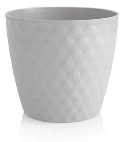 Ruby matt recyklovaný kvetináč 19 cm, ľadovo biela, 19 cm