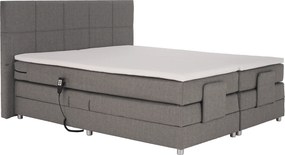 Elektrická polohovacia posteľ, boxspring, sivá, 160x200, MURKO NEW