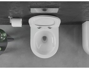 Mexen Sofia, závesná WC misa 490x360x355 mm, Rimless Tornádo + WC sedadlo z duroplastu, biela lesklá, 30540100T