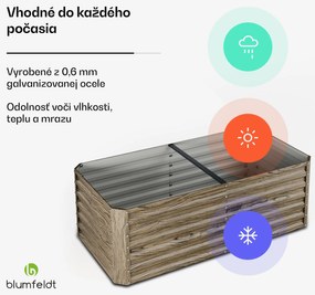 Blumfeldt High Grow Straight vyvýšený záhon, 972 L, Ergonomický, Odolný voči poveternostným vplyvom, Otvorená základňa