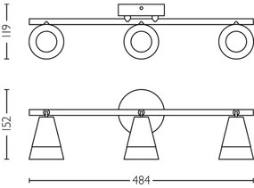 Philips - Bodové svietidlo CLEFT 3xGU10/5W/230V