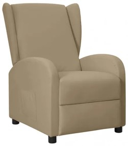 vidaXL Sklápacie kreslo wingback kapučínové umelá koža-