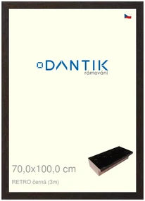 DANTIK rám na obraz 70x100 | RETRO černá (Plexi Čiré)