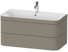 DURAVIT Happy D.2 Plus c-bonded závesná skrinka s nábytkovým umývadlom s otvorom, 2 zásuvky, 975 x 490 x 480 mm, kameňovo šedá matná lakovaná, HP4638O9292