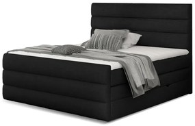 Kontinentálna boxspring posteľ Carmen, čierna 160x200cm (sawana 14/ Cand 10)
