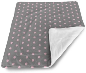 Sablio Deka pre bábätko Ružové bodky na šedej - 90x120 cm