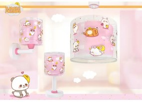 Dalber 41769S - Detská nástenná lampa KAWAII FRIENDS 1xE27/15W/230V ružová
