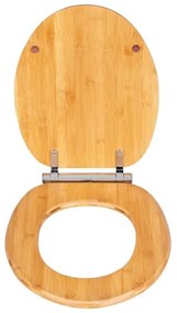 WENKO 25224100 - WC sedadlo BAMBOUSA 34,5x40,5 cm hnedá/strieborná