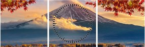 Obraz - Japonsko, Hora Fudži (s hodinami) (90x30 cm)