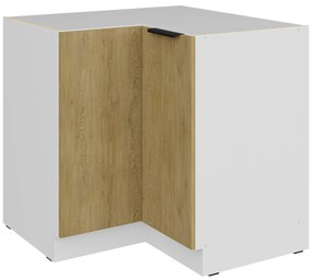 Rohová dolná kuchynská skrinka Carminia 90x90 DN 2F BB (dub cremona + biela). Akcia -20%. Vlastná spoľahlivá doprava až k Vám domov. 1128054