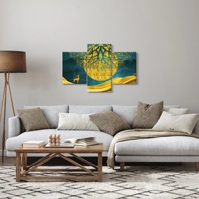 Obraz - Abstrakcia, Zlatá krajina (90x60 cm)