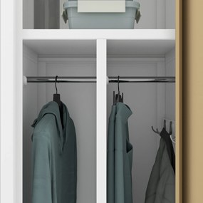 Zamestnanecká skrinka štvorkomorová biela/orech, 800x1800x500 mm: KACPER Eco Design