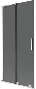 Mexen Velar L, 2-krídlová posuvná vaňová zástena 95 x 150 cm, 8mm šedé sklo, chrómový profil, 896-095-003-41-01