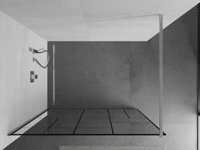 Mexen Kioto, sprchová zástena Walk-In 80 x 200 cm, 8mm číre sklo čierny vzor, brúsená oceľ profil, 800-080-101-97-78