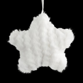 VIANOČNÁ DEKORÁCIA FLUFY SADA 12KS 9X9 CM BIELA