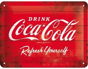 Plechová ceduľa Coca-Cola - Red Logo, (20 x 15 cm)