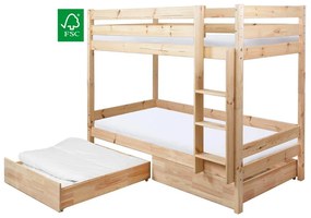 Detská poschodová posteľ 90 cm Braceaba (smrek masív) (s roštom). Vlastná spoľahlivá doprava až k Vám domov. 1116246