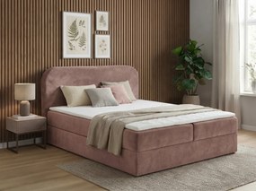 Čalúnená posteľ boxspring FORENA 180x200 cm staroružová Matrac: Bonell pružinová matrac
