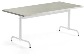 Stôl PLURAL, 1600x800x720 mm, linoleum - šedá, biela