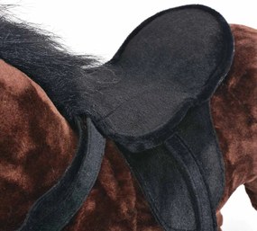 Stojaci plyšový hračkársky koník, tmavohnedý XXL