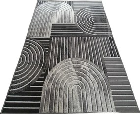 HU Sivý geometrický obdĺžnikový koberec NEW IDEA 90141-0433 Rozmer: 80x150 cm