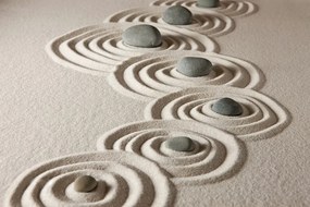 Fototapeta kamene v piesočnatých kruhoch - 300x200