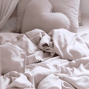 Obliečky pre dospelých s čipkou púdrovo ružová 140x200cm